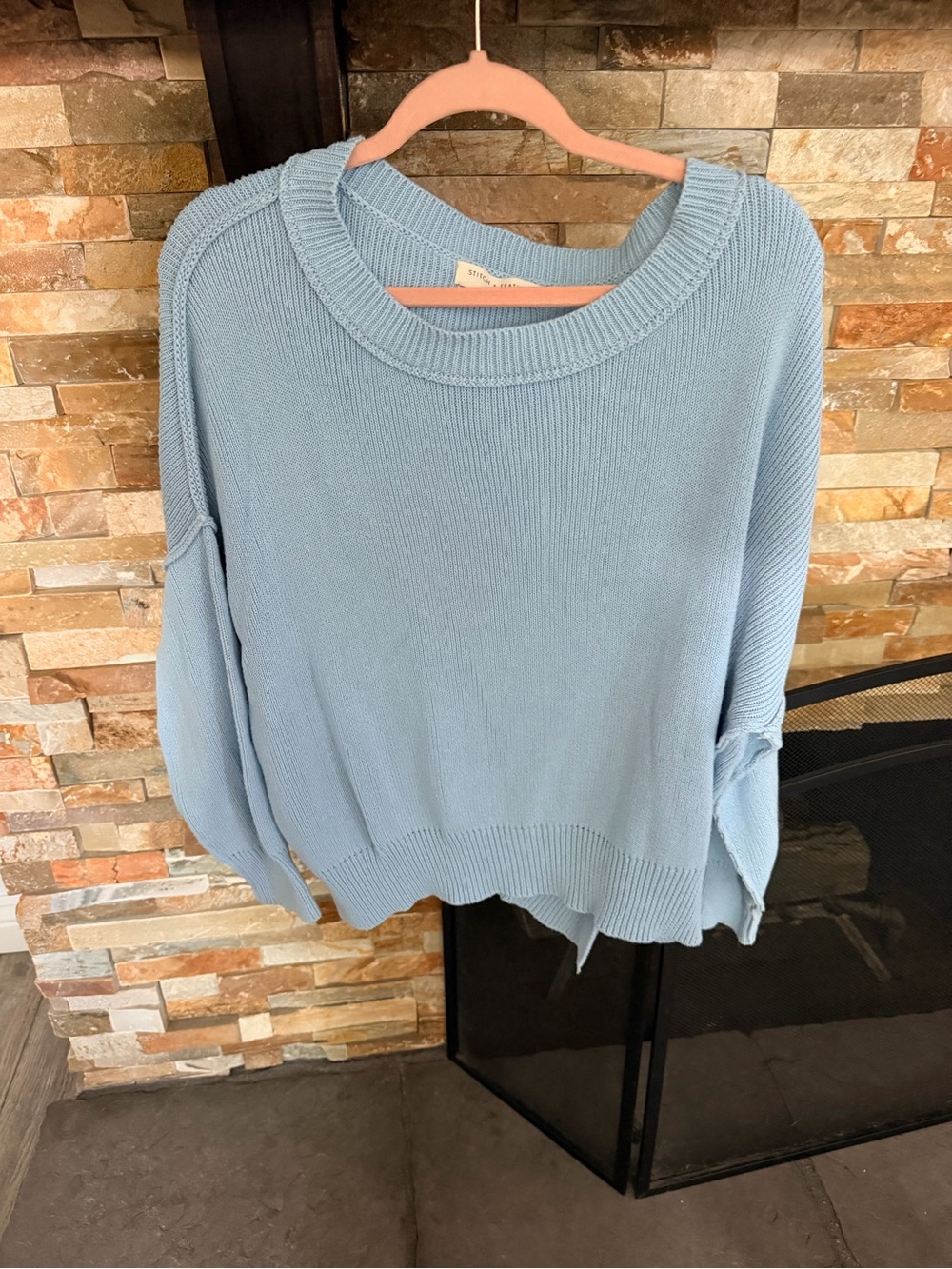 Women's Light Blue Crewneck Knit Sweater